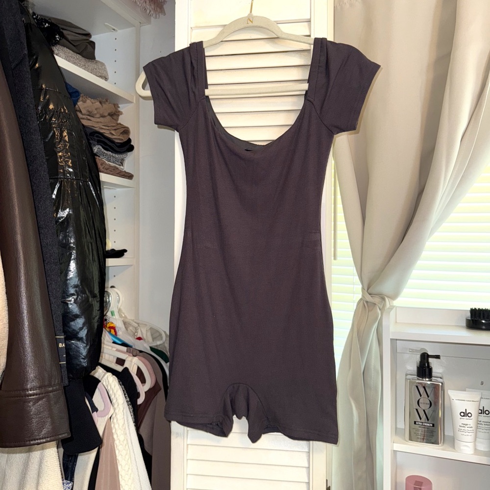 White Fox Romper in Plum